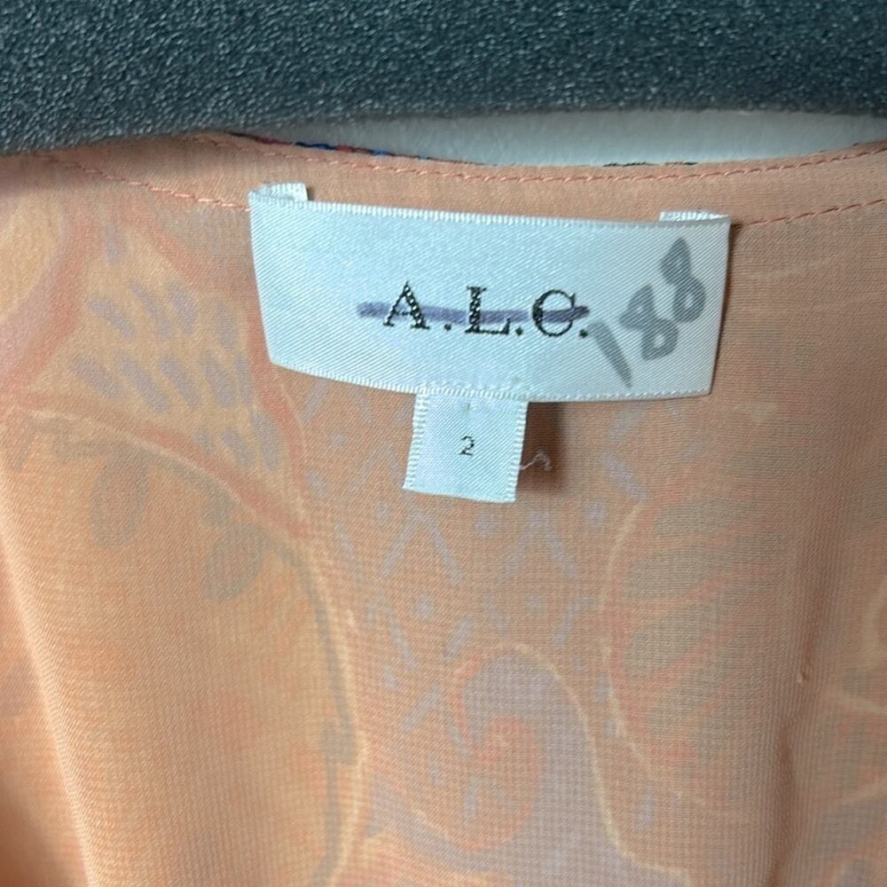 A.L.C. Lucia silk smocked waist asymmetrical hem dress - Picture 13 of 13